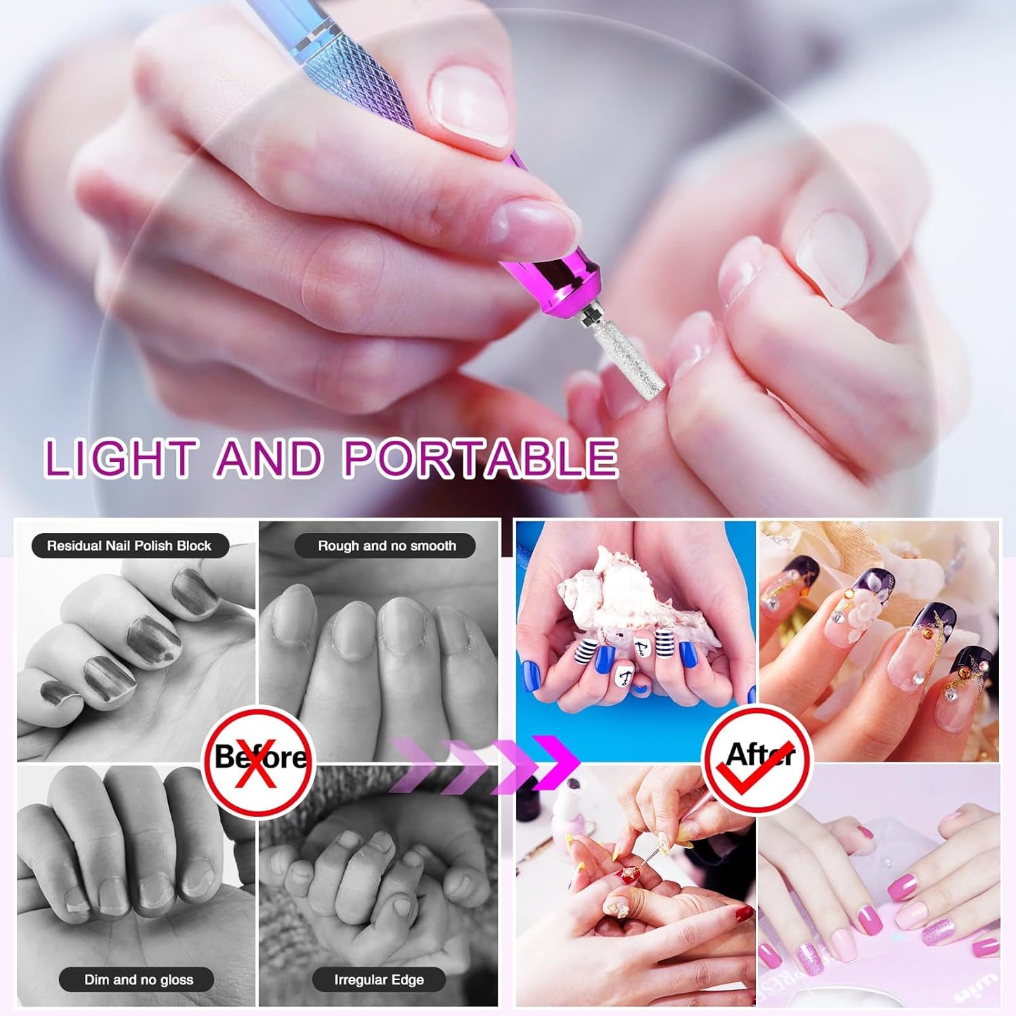 Portable and Rechargeable Nail Drill Machin | 24W | 35000RPM