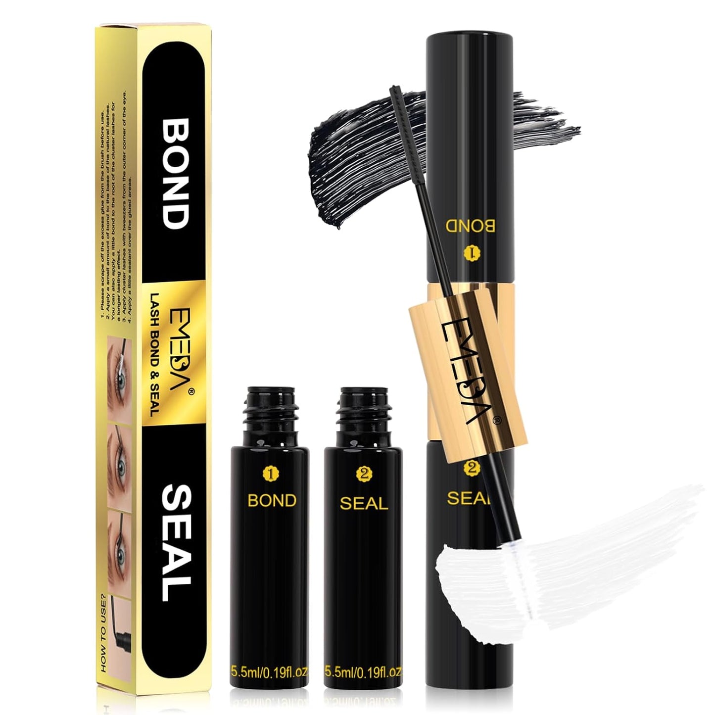 EMEDA 2-in-1 Lash Bond & Seal Cluster Lash Glue 11ml