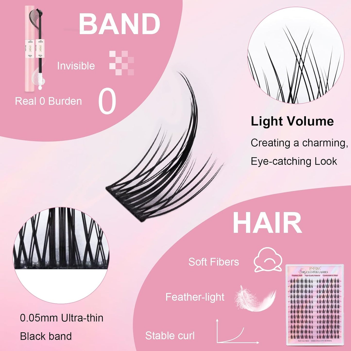 EMEDA Manga Lash Clusters Mix (Moonlight) Kit | 10-13mm