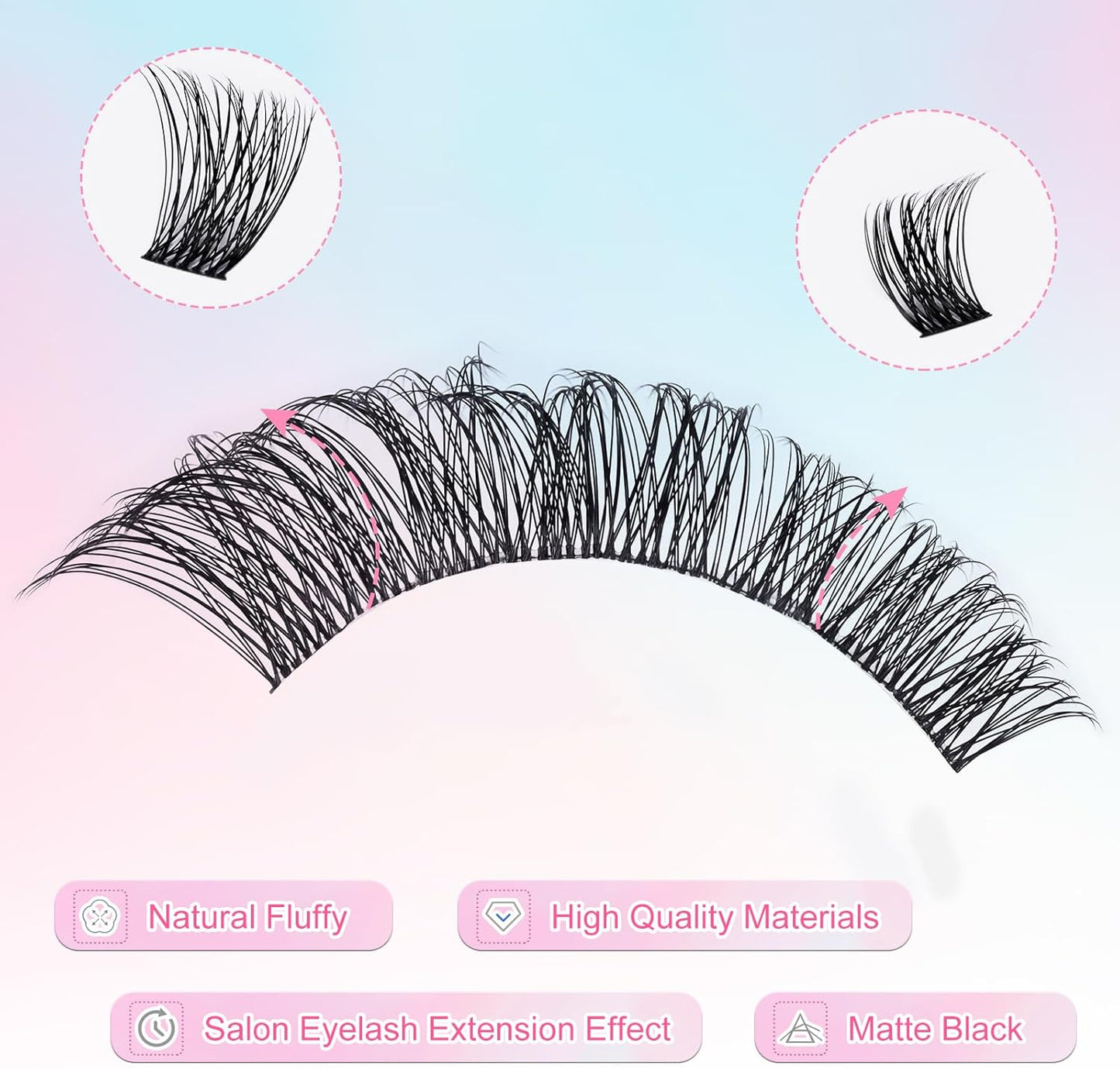 Fluffy Cluster Lashes kit (EME133 mix)