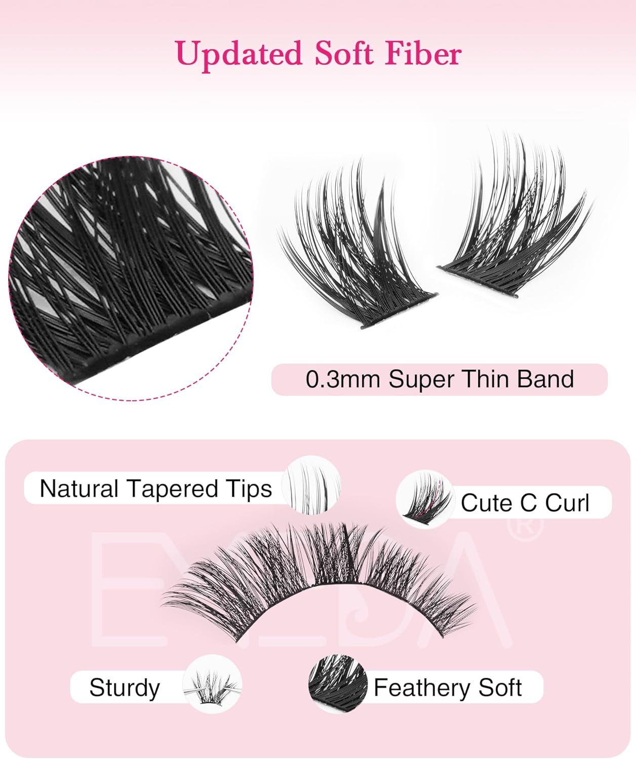 Wispy Eyelash Cluster Mix 8-16mm (DL11）