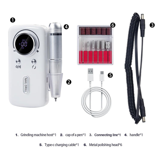 Portable and Rechargeable Nail drill Machin | 45k RPM