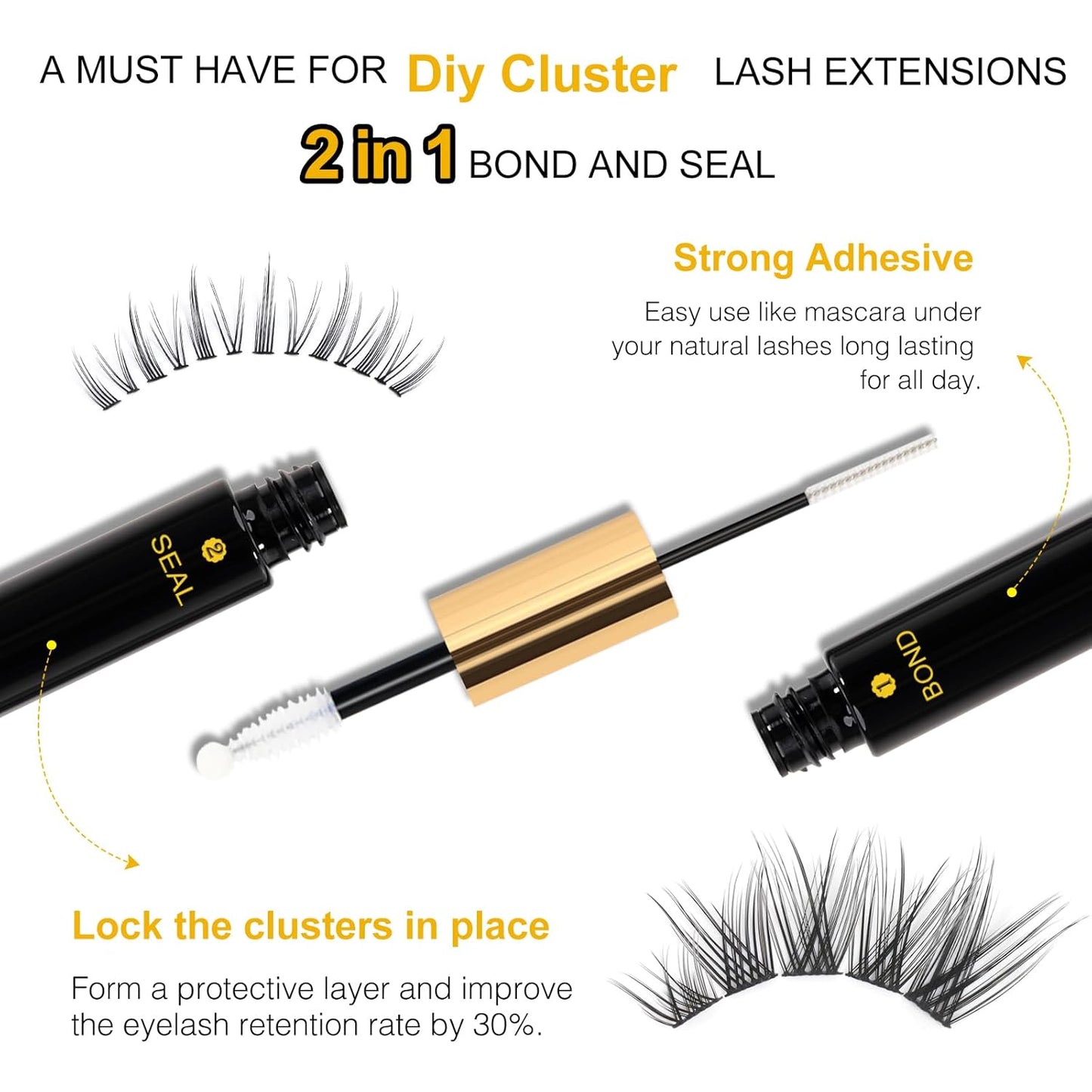 EMEDA 2-in-1 Lash Bond & Seal Cluster Lash Glue 11ml