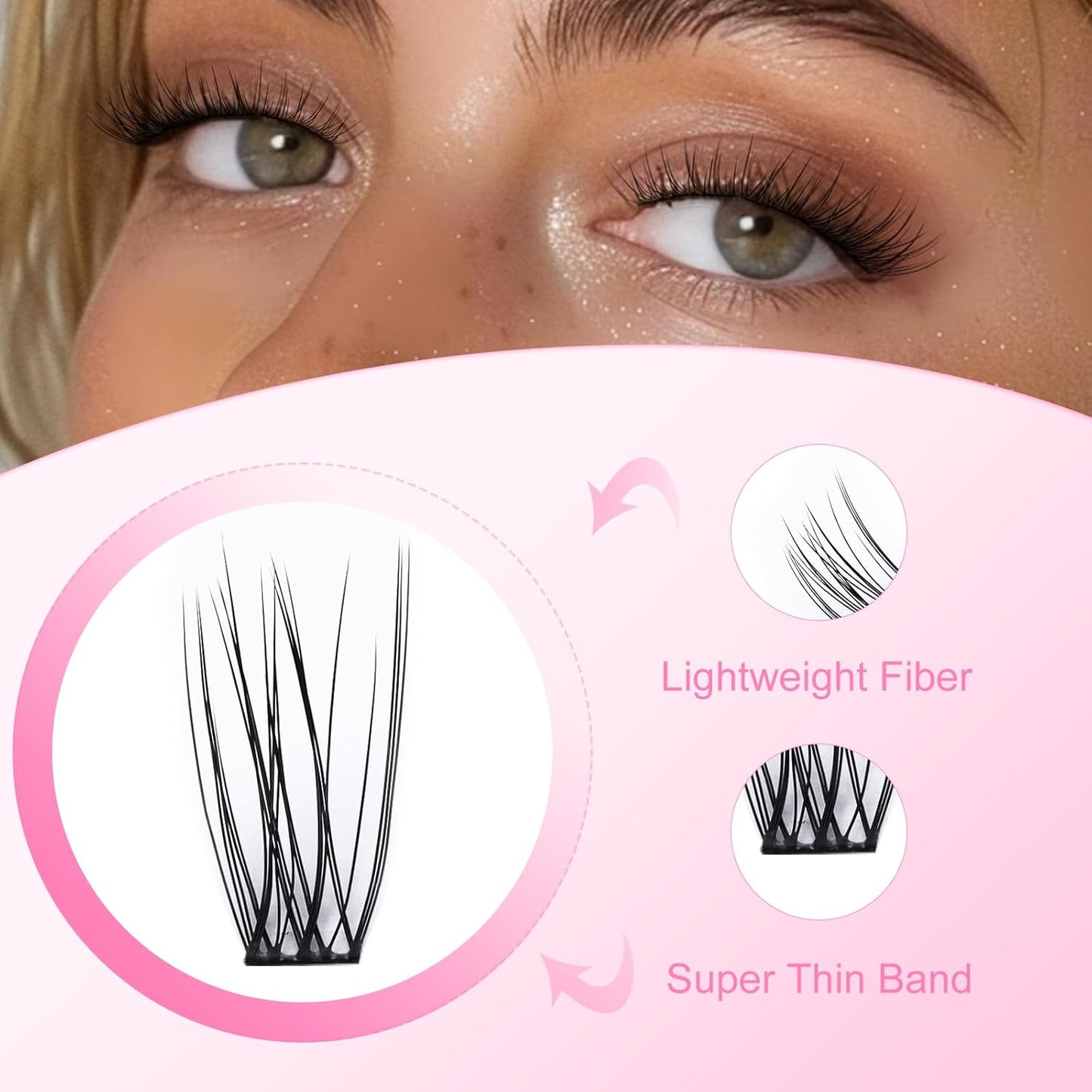 Cat Eye Look Cluster Lashes Kit | C Curl | Mix 7-15mm