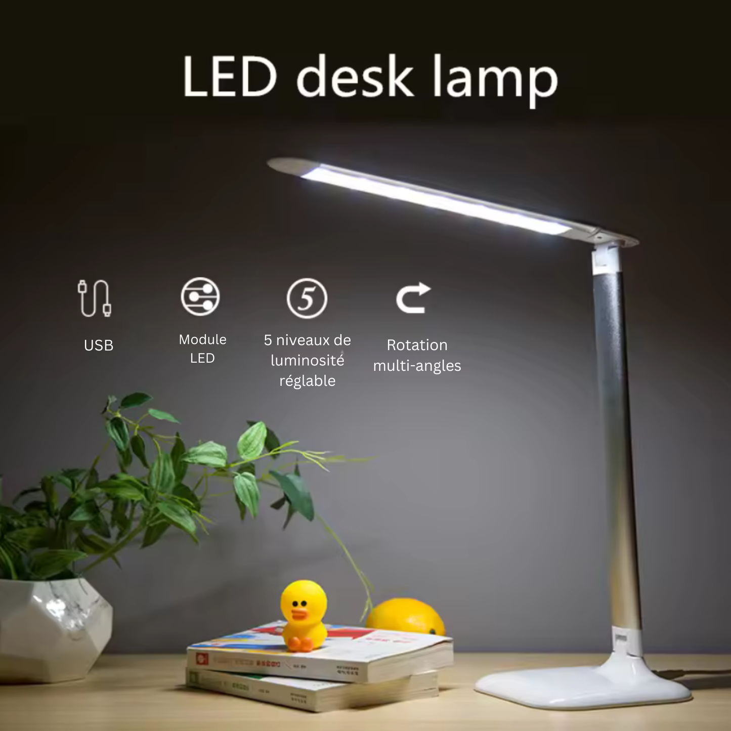 LED Desk Lamp | USB Powered | 3 colors  | 5500K | 7W