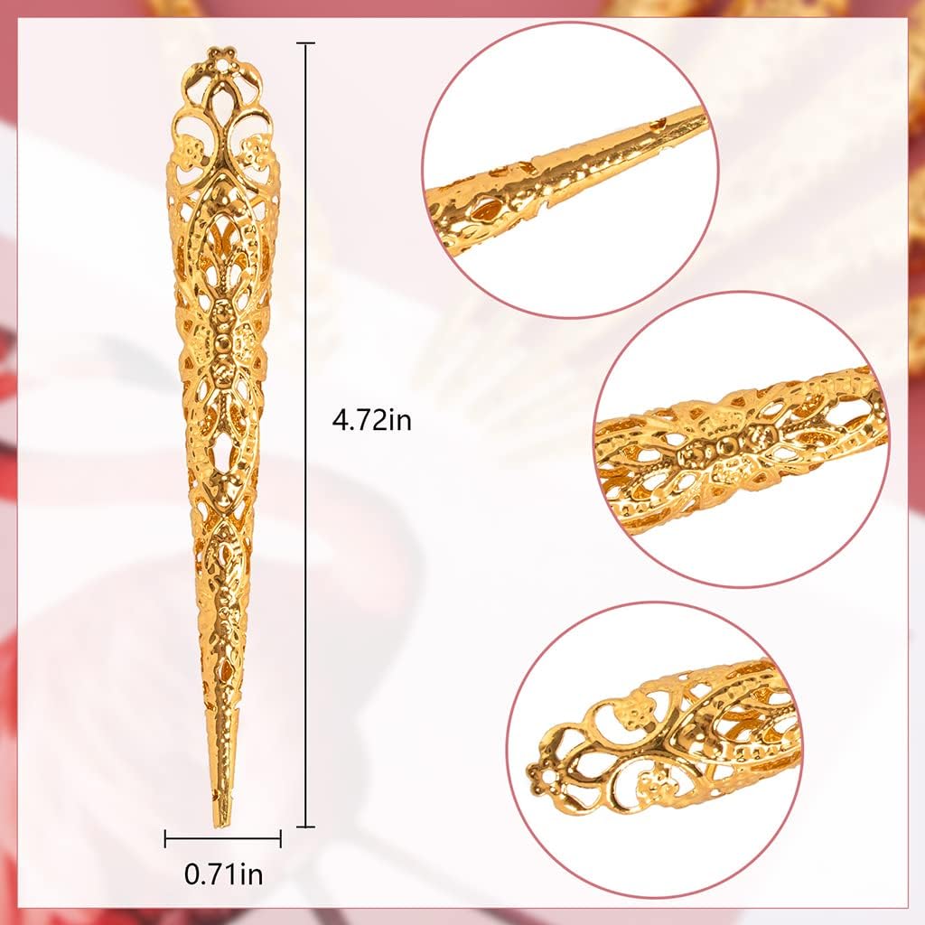 Long Metallic Nail Covers | 10-Piece Set (3 Colors)