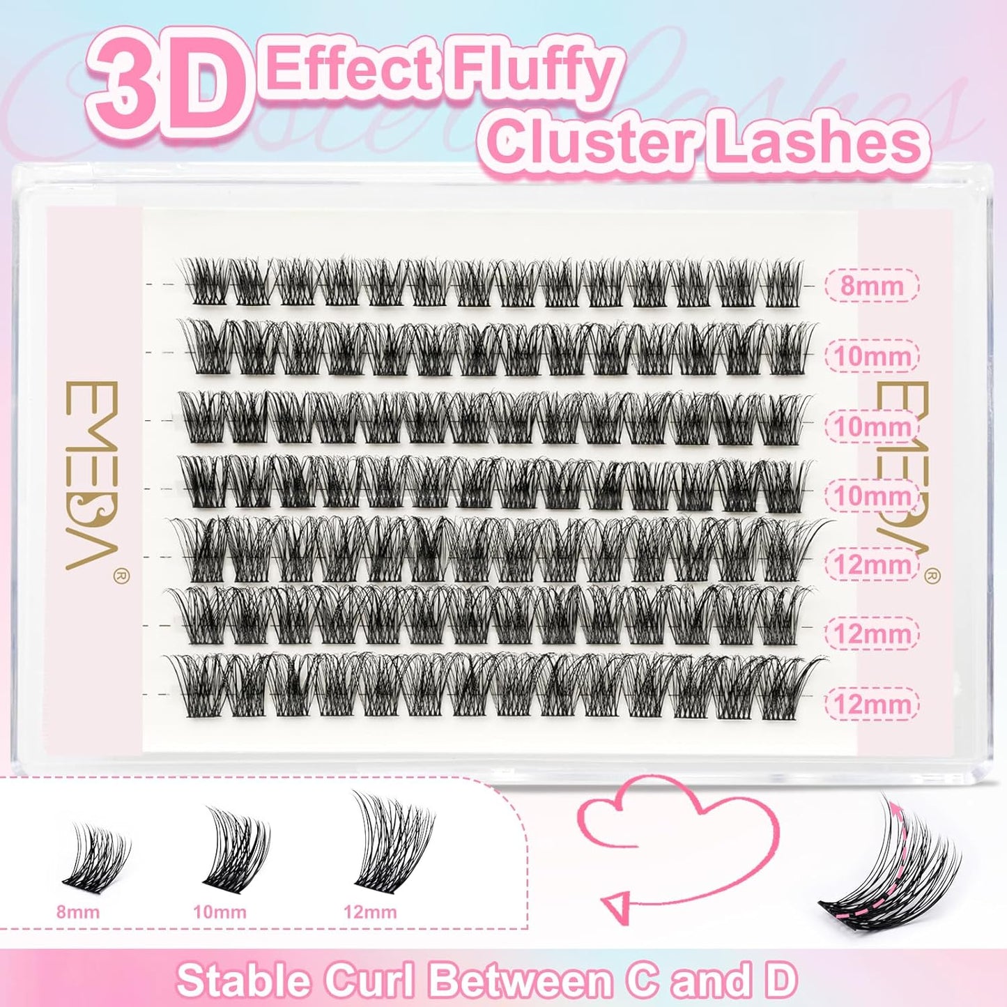 Fluffy Cluster Lashes kit (EME133 mix)