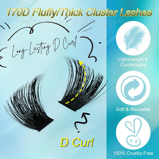 Volume Cluster Eyelash Individuals 144pcs | 140D+170D | D-Curl | 14-20mm