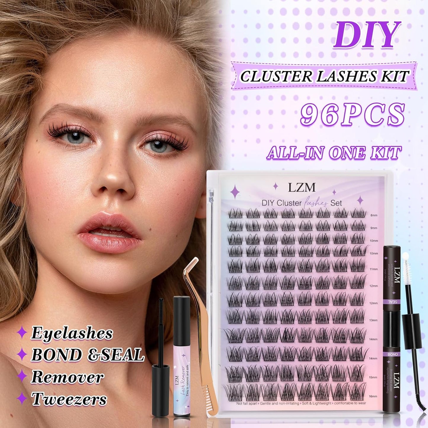 LZM Lash Cluster Extension Kit | 96 pcs