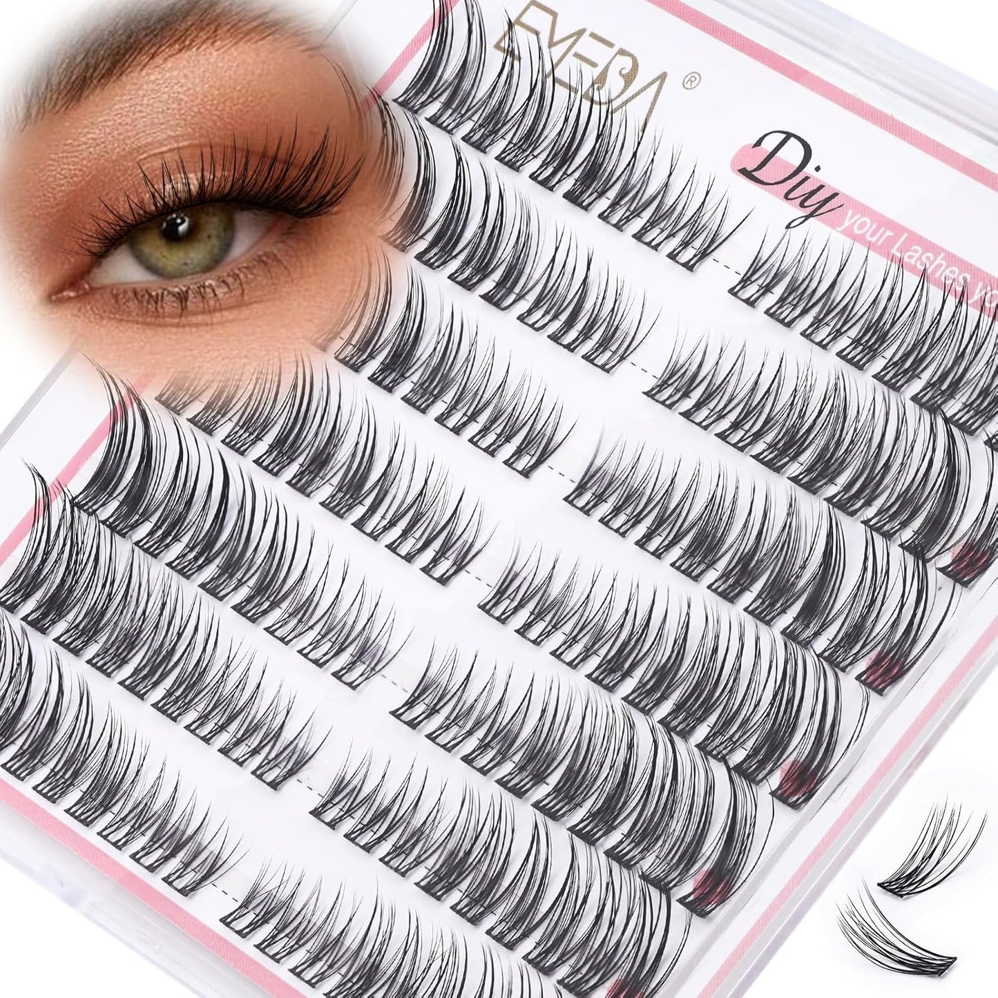 Cat Eye Look Cluster Lashes Kit | C Curl | Mix 7-15mm