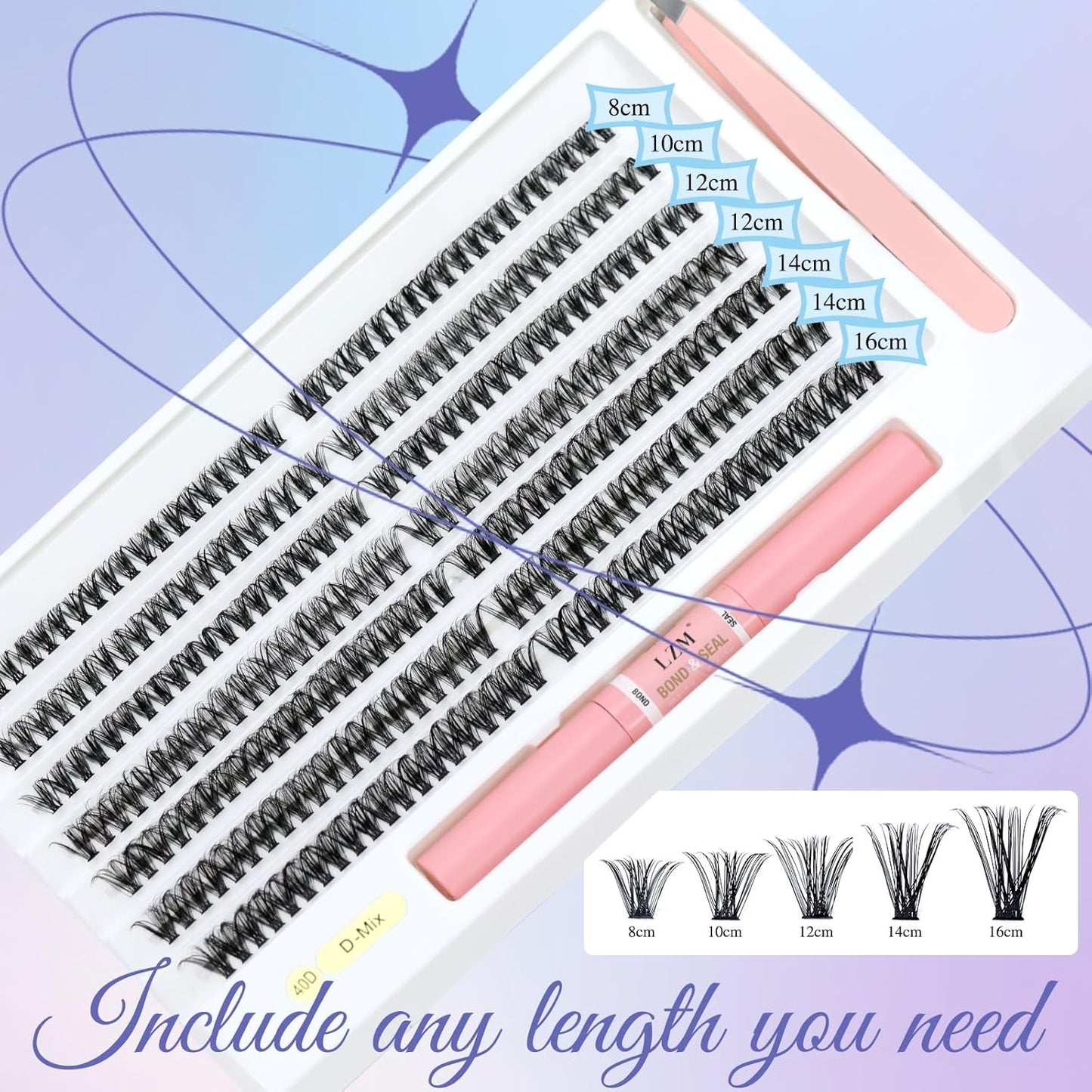 Emeda DIY LZM Cluster Lash Kit 280 pcs | Natural Look | 40P