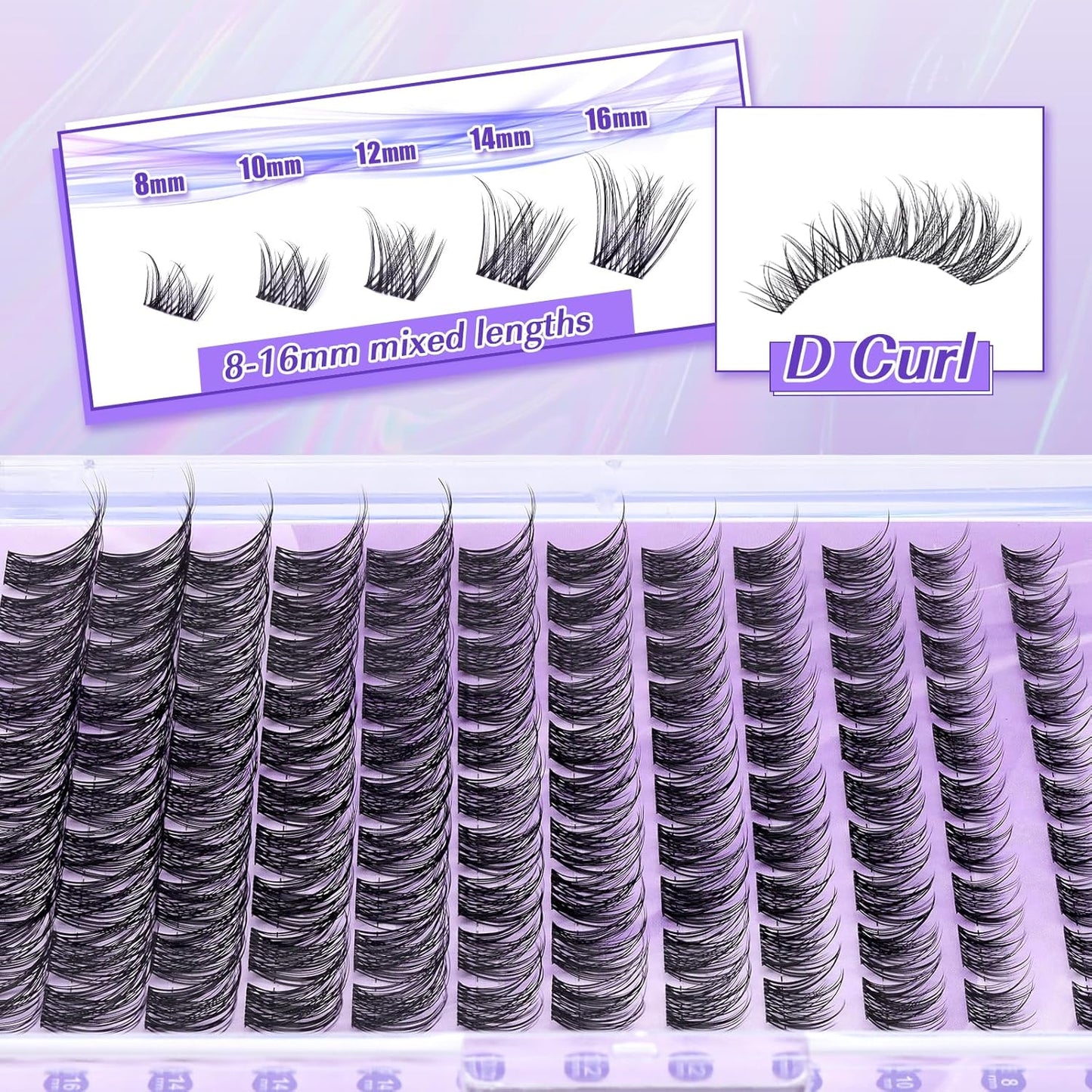 LZM Lash Clusters | 120Pcs | SNR028 | Curl D | MIX