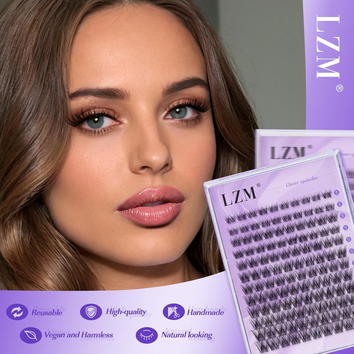 LZM Lash Clusters | 120Pcs | SNR028 | Curl D | MIX