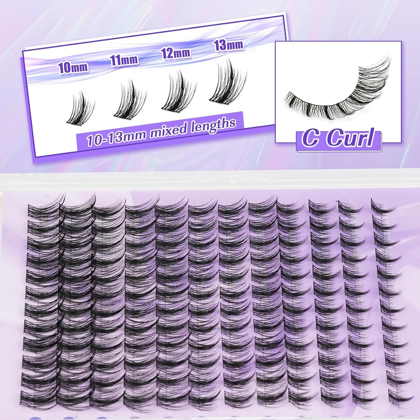 LZM Manga Lash Clusters 144PCS | C Curl | 7-13mm DL02