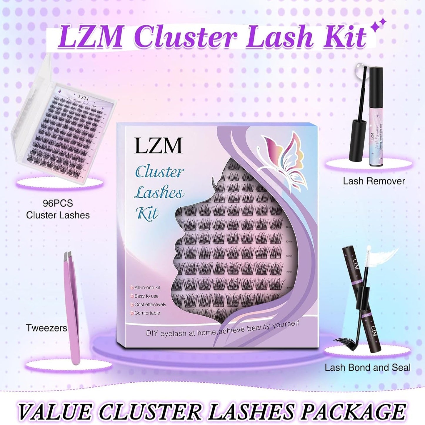 LZM Lash Cluster Extension Kit | 96 pcs