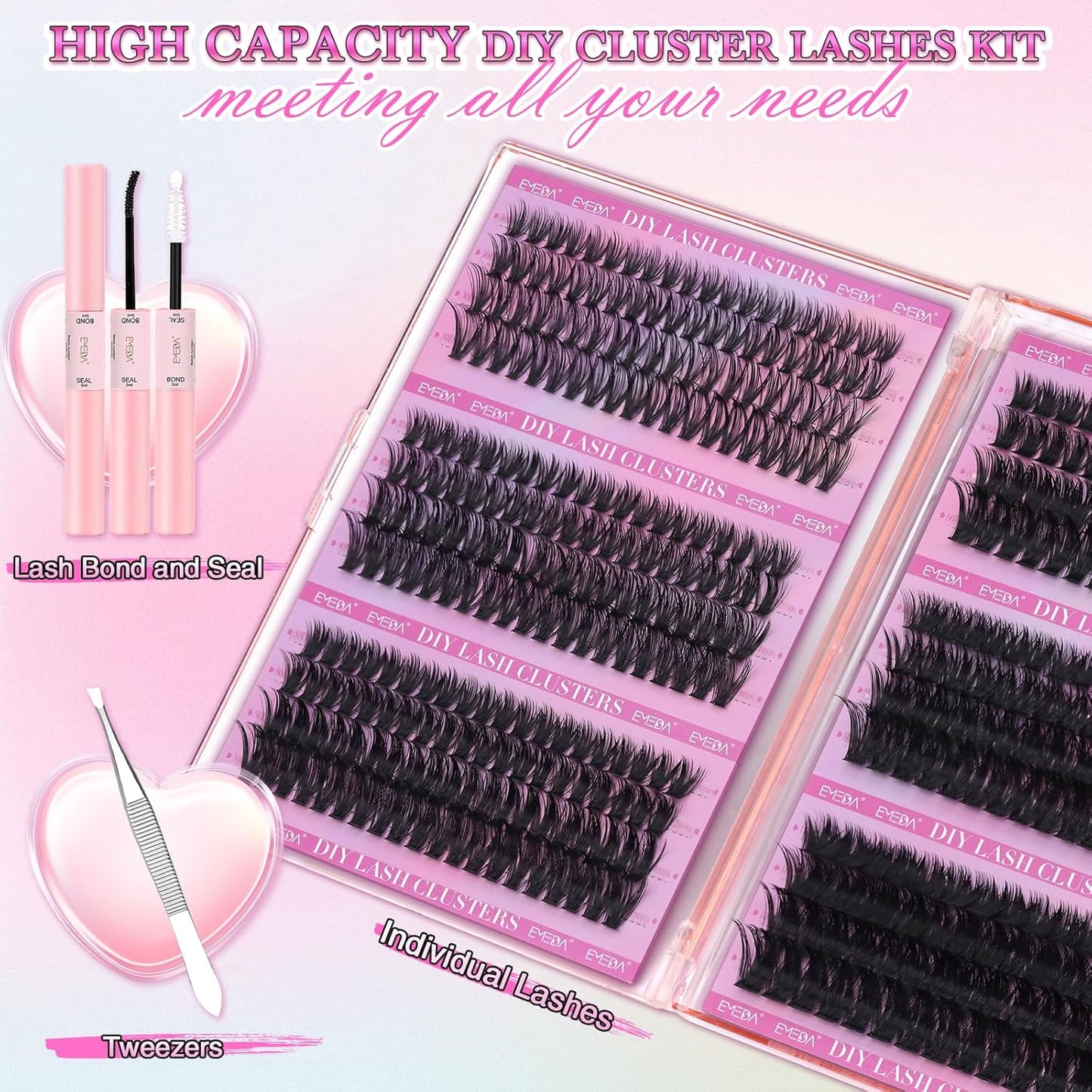 Kit DIY Lash Cluster EME30D-100D | D Curl | 10-16mm