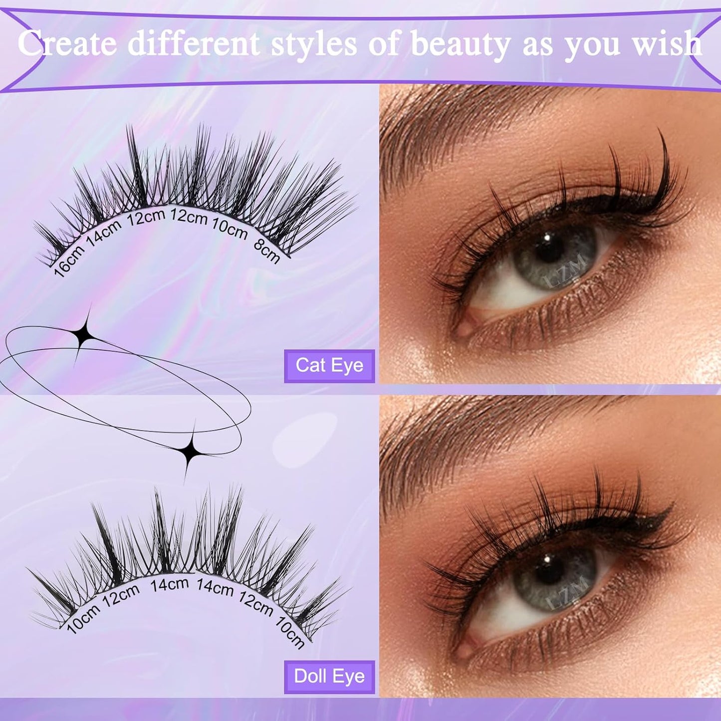 LZM Manga Lash Clusters 144PCS | C Curl | 7-13mm DL02