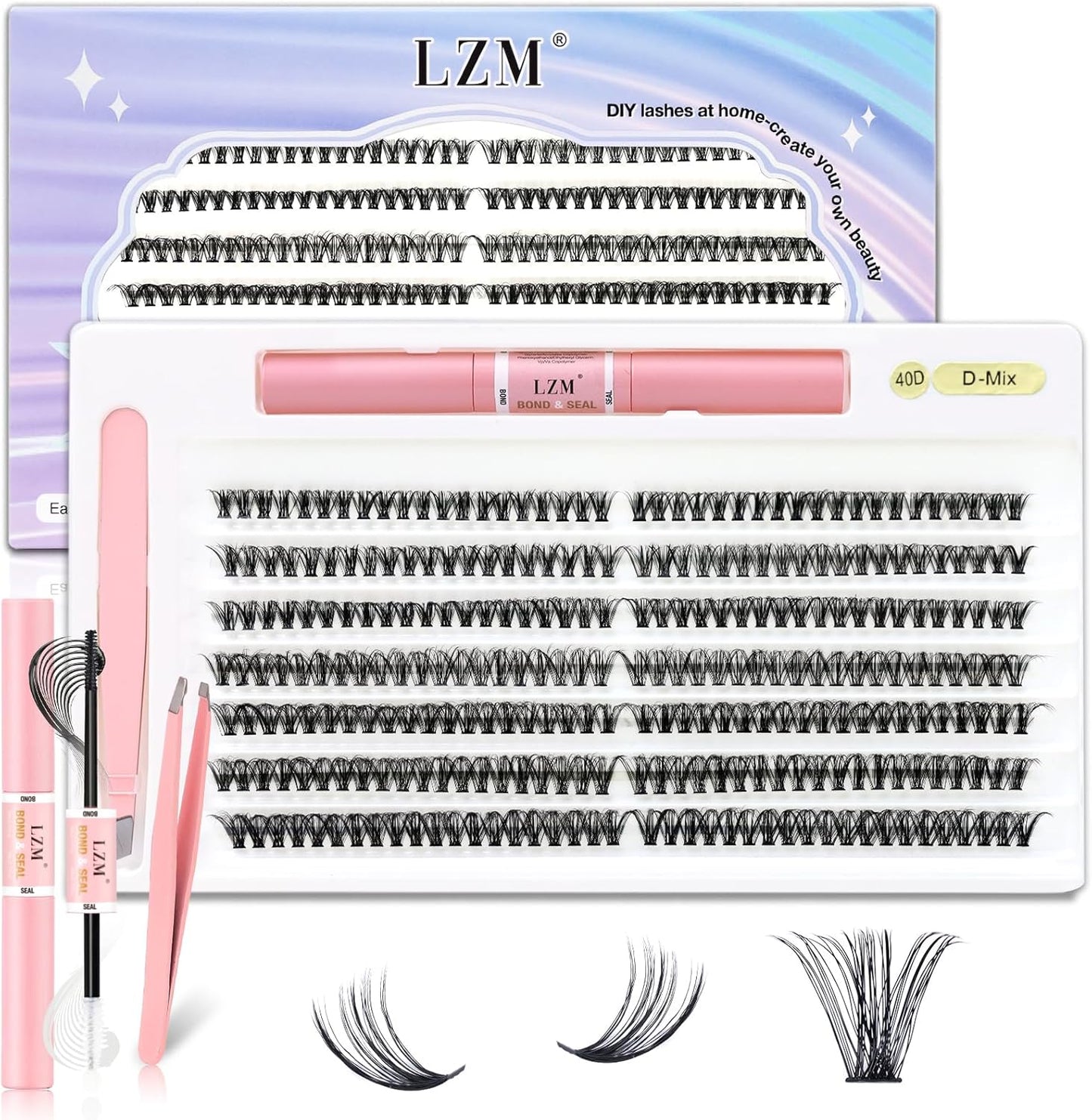 Emeda DIY LZM Cluster Lash Kit 280 pcs | Natural Look | 40P