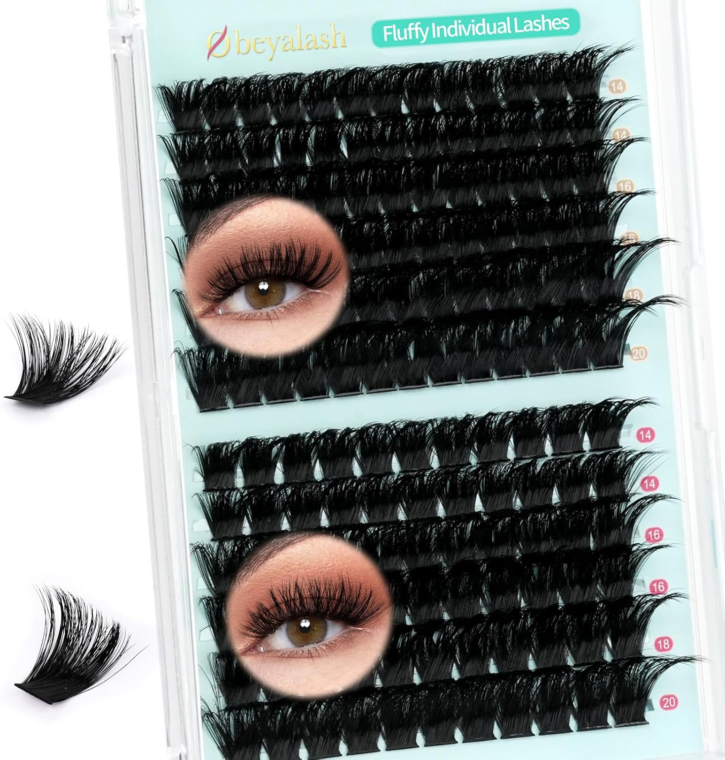 Volume Cluster Eyelash Individuals 144pcs | 140D+170D | D-Curl | 14-20mm
