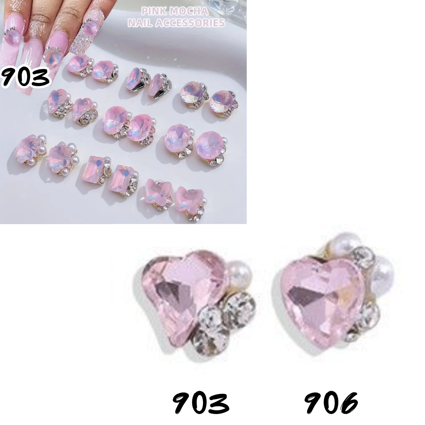 Nail Art Jewelry | Set Gemmes Cristal Irisé Pink Mocha