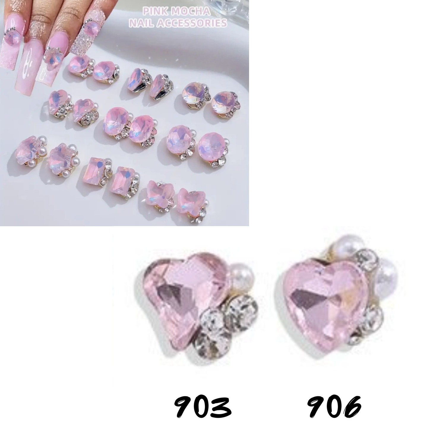 Nail Art Jewelry | Set Gemmes Cristal Irisé Pink Mocha