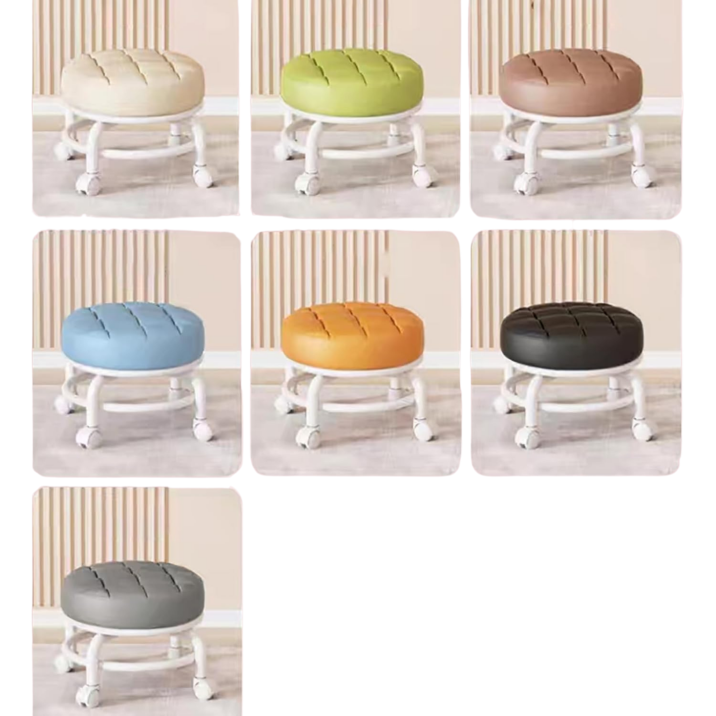 Luxury PU Leather Rolling Stool | Perfect for Spas & Beauty Salons (30cm x 28cm)