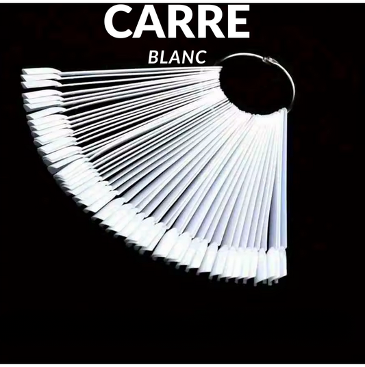 Nail Swatch Sticks | Square | White | 50 tips