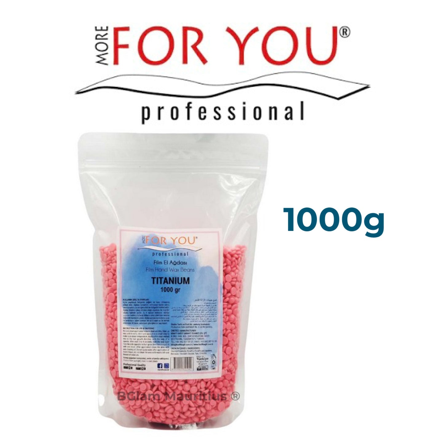 MORE FOR YOU Titanium Film Hard Wax Beans 1000g | Smooth & Gentle Care