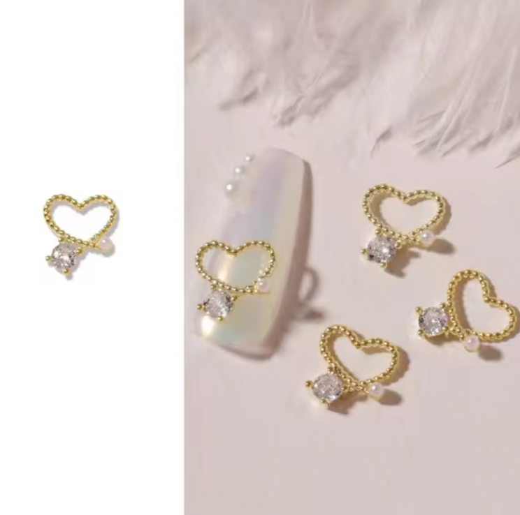 3D Nail Fashion Jewelry | Gold or Silver Color | With Pearl or Zircon | K8-2436 to K8-2449 | Sold by the piece