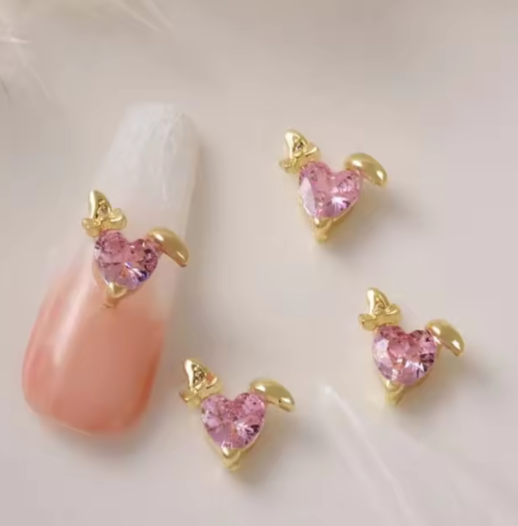 Bijoux fantaisie 3D pour ongles | Style lapin | Couleur or ou argent | Vendu à l'unité