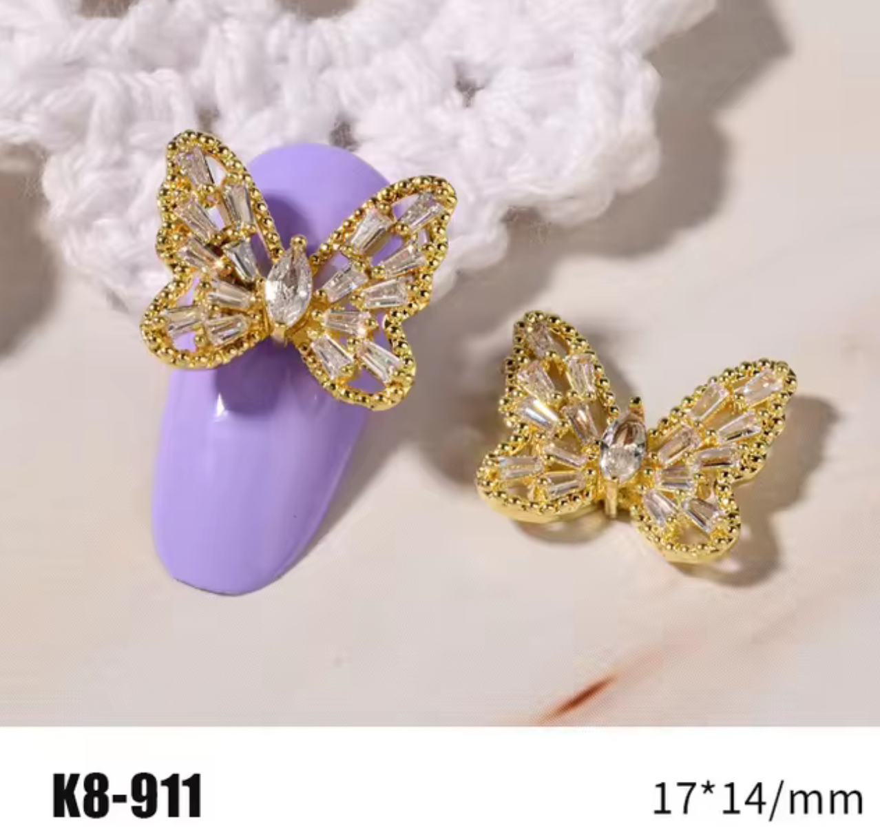 Bijoux fantaisie 3D pour ongles | Style Papillon | Vendu à l'unité