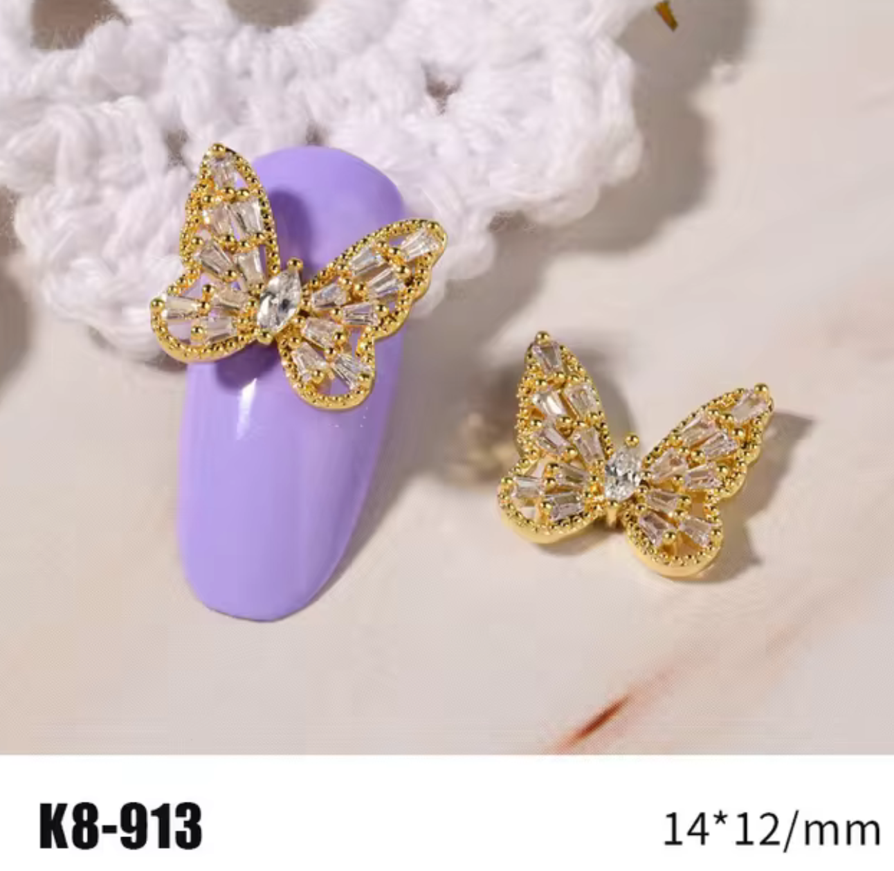 Bijoux fantaisie 3D pour ongles | Style Papillon | Vendu à l'unité