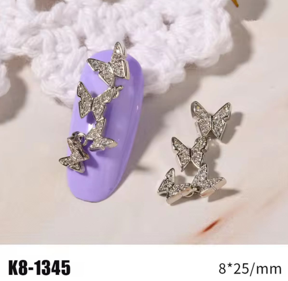 Bijoux fantaisie 3D pour ongles | Style Papillon | Vendu à l'unité