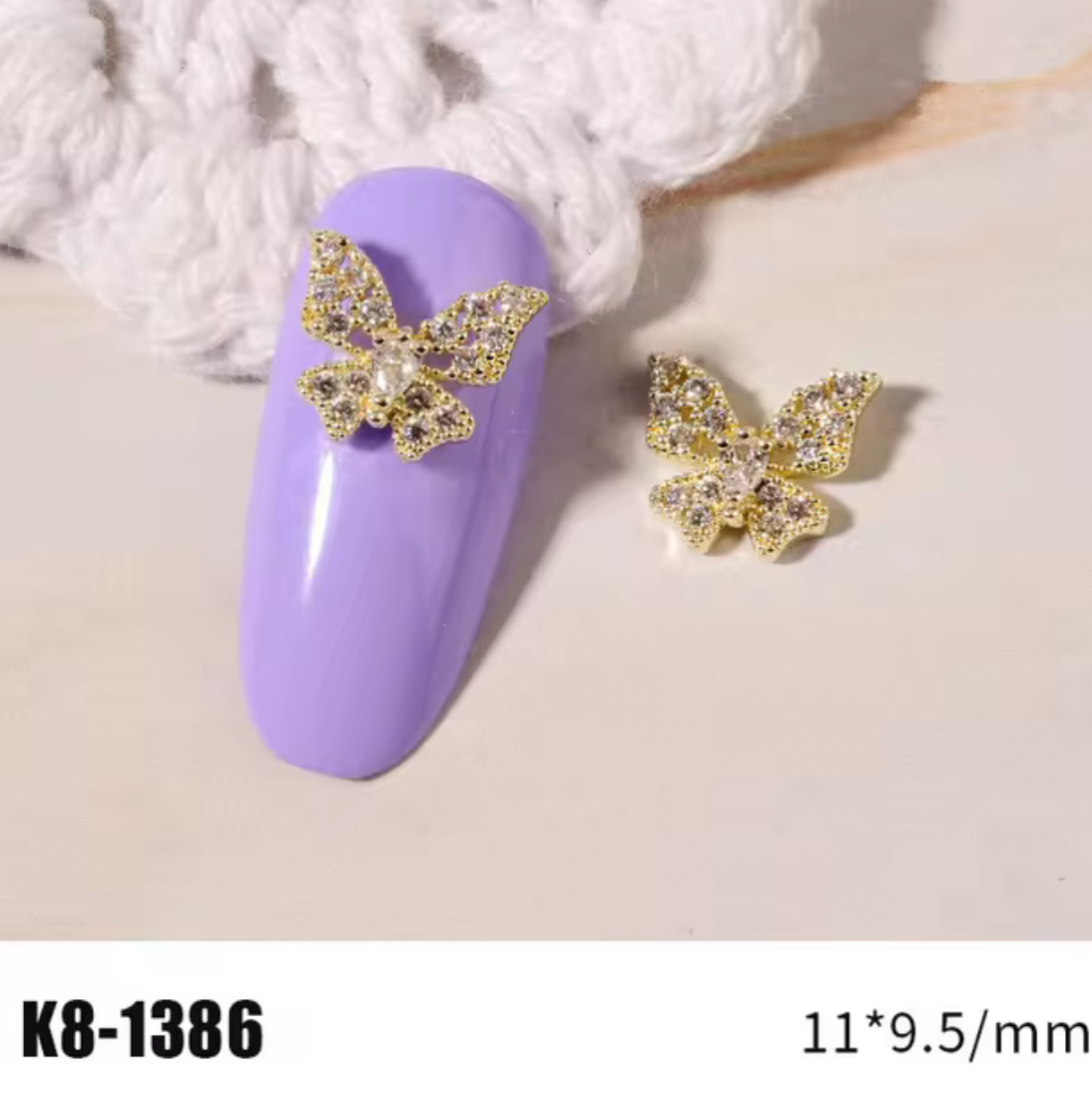 Bijoux fantaisie 3D pour ongles | Style Papillon | Vendu à l'unité