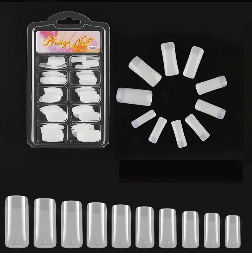 Half Cover Nail Tips Clear 100 Tips Box