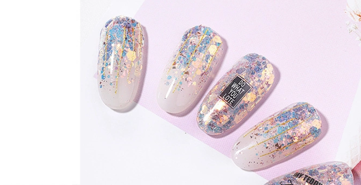 Paillettes Nail Art Decorations (Set de 8)