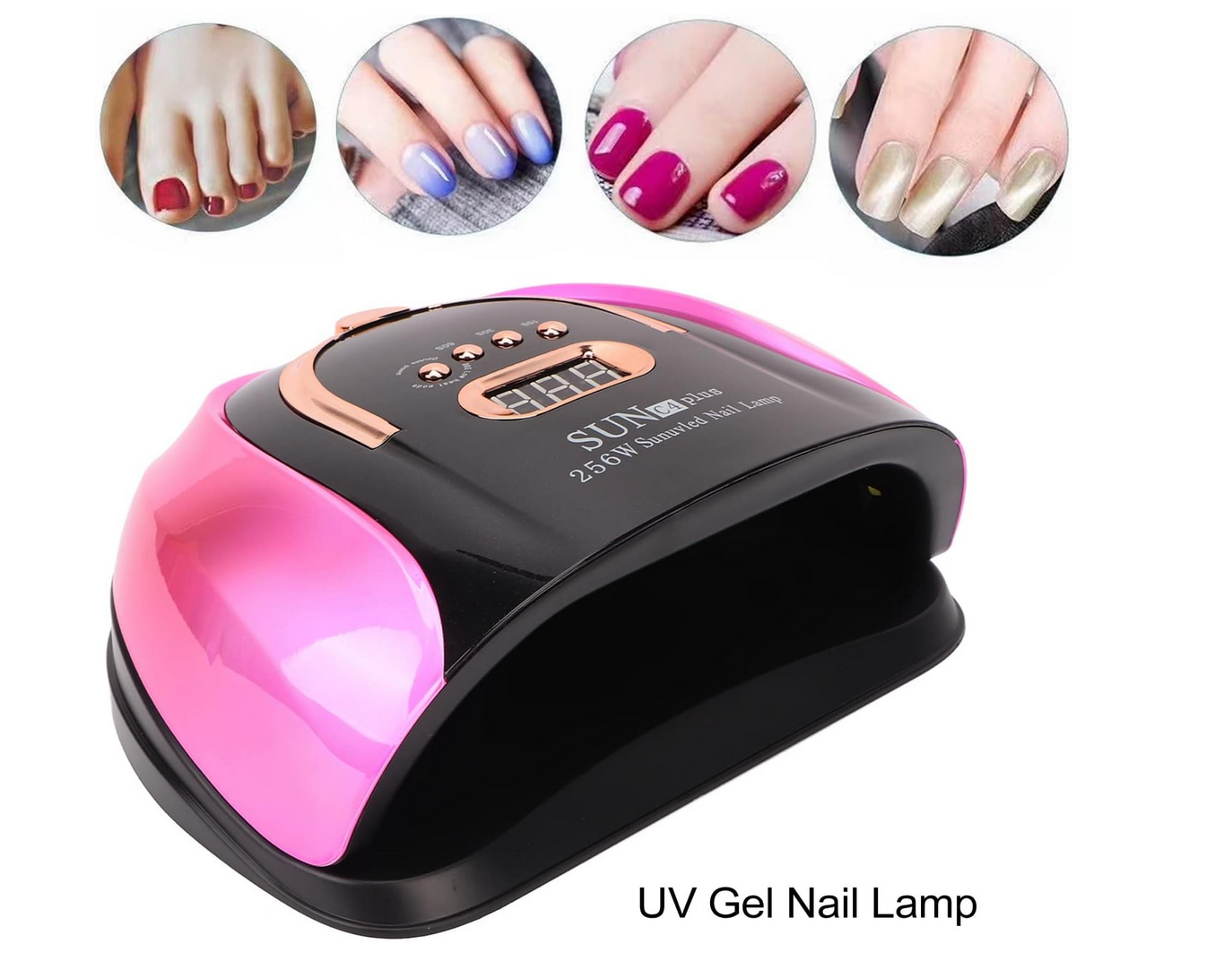 Lampe UV LED pour ongles Sun C4 Plus | Noir et rose | 57 LED | 256 W