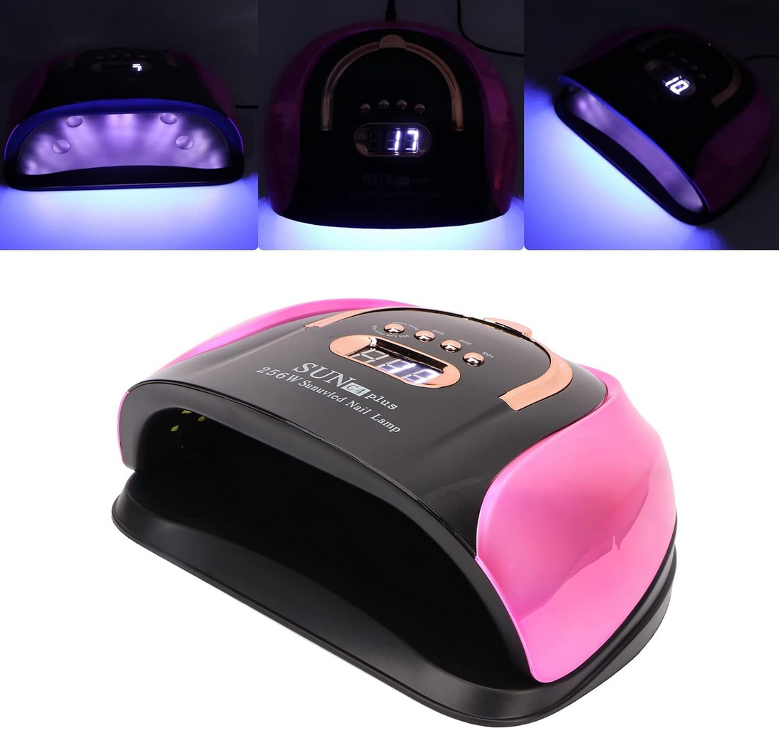 Lampe UV LED pour ongles Sun C4 Plus | Noir et rose | 57 LED | 256 W