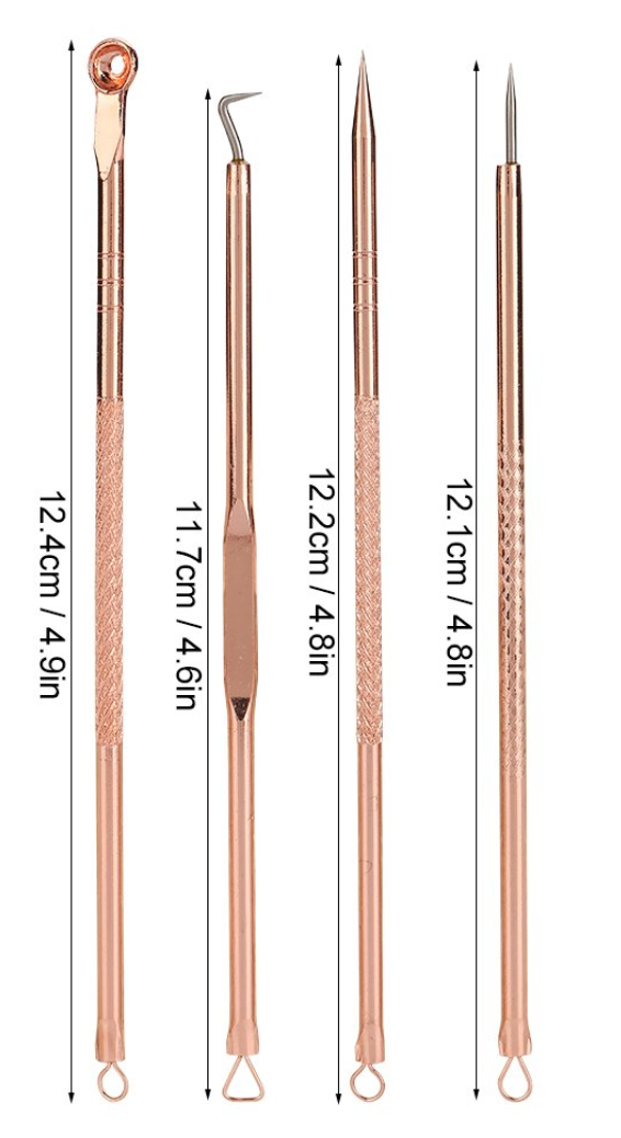Extracteur de Points Noirs/outil d'extraction de Comédons 4 pièces