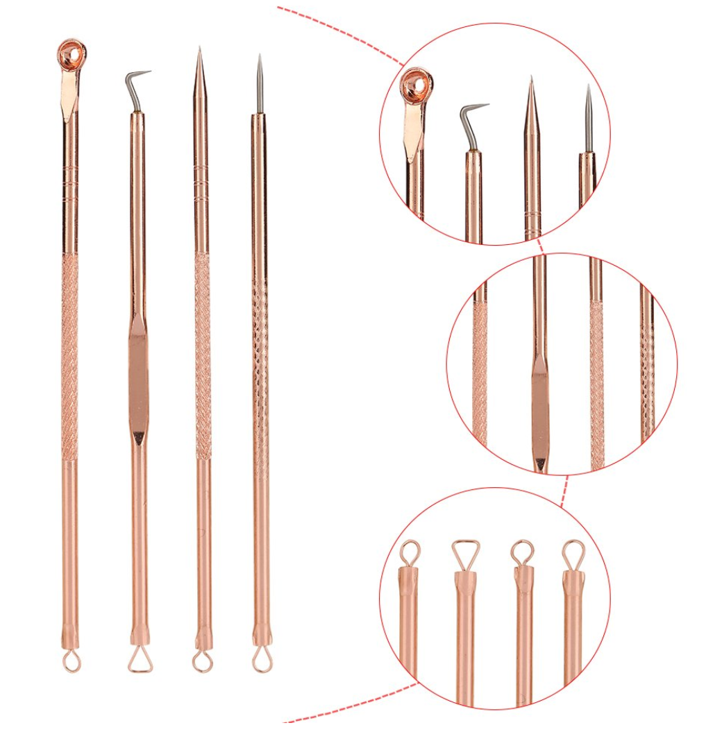 Extracteur de Points Noirs/outil d'extraction de Comédons 4 pièces