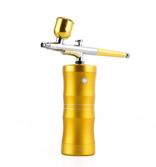 Multi-Purpose Rechargeable Handheld Single Action Airbrush Set - Gold