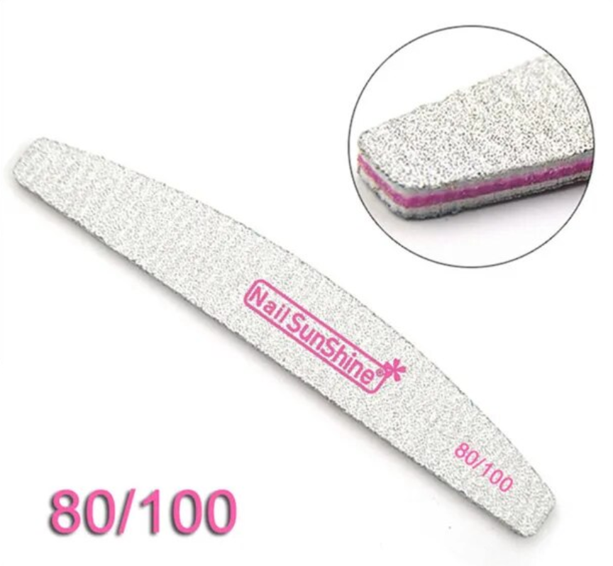 Nail SunShine Professional Grey Half-moon Nail File 80/100