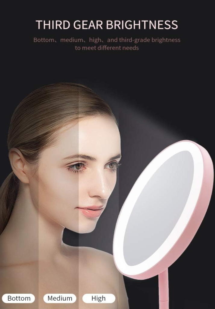 Miroir de Maquillage Éclairé Rechargeable | Blanc