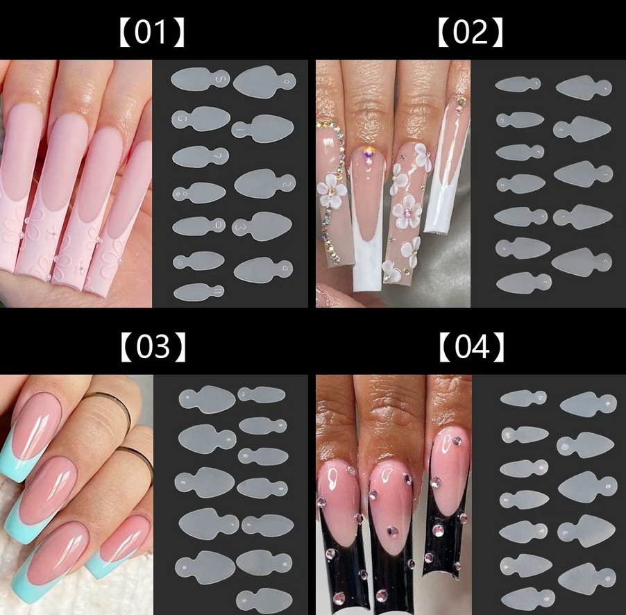 12 Autocollants en résine pour ongles en acrylique