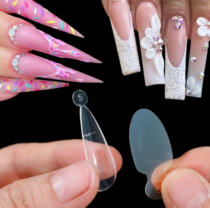 12 Autocollants en résine pour ongles en acrylique