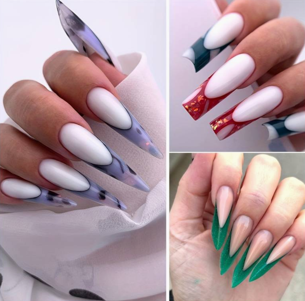 12 Autocollants en résine pour ongles en acrylique