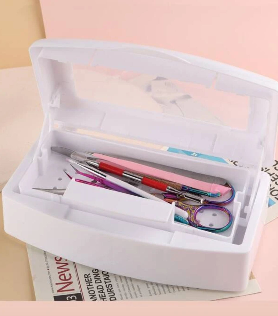 White Nail Tool Sterilizer Box