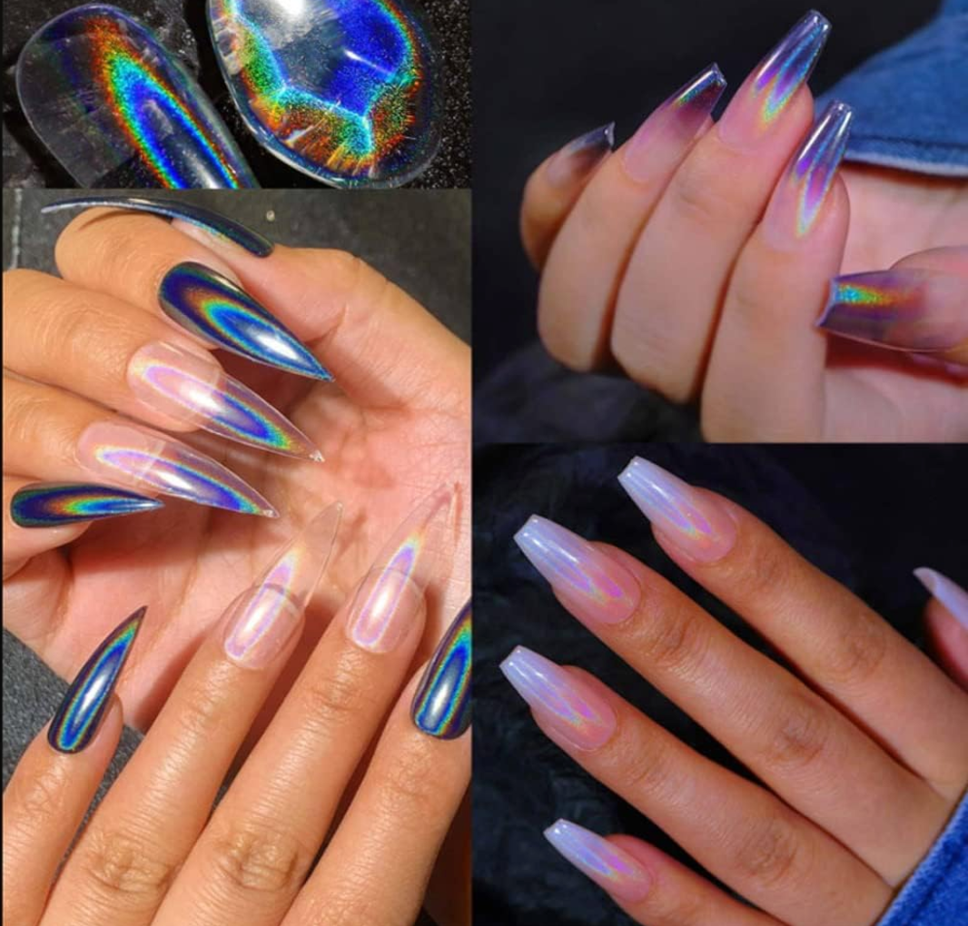 Poudre à Ongles Chromée Holographique