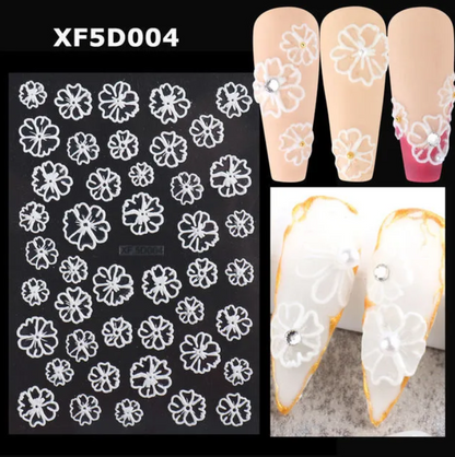 Autocollants d'art d'ongle en relief 5D - XF-5D004