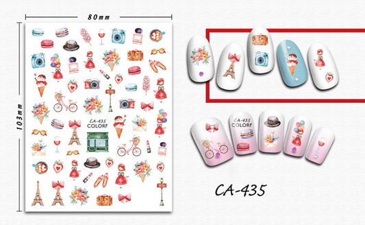 Nail Stickers Hearts, Love and Lips - CA435